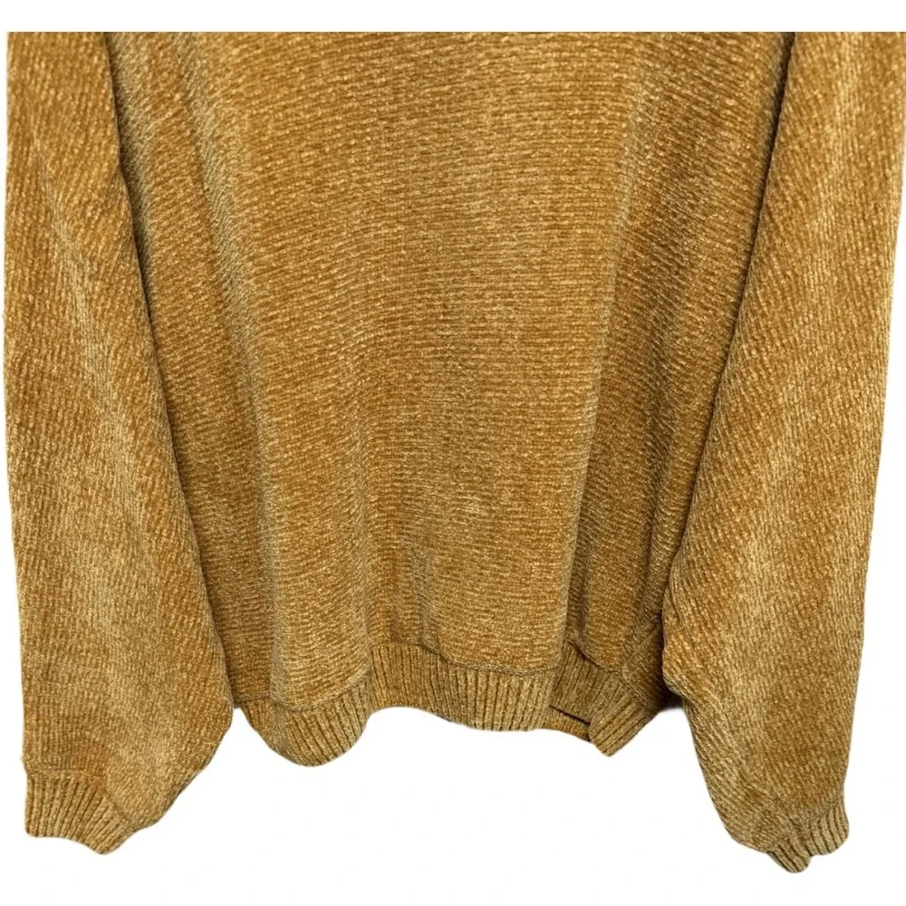 Double Zero Mustard Colored Plush Sweater Size Large Oversized Fit Holiday - Picture 3 of 6